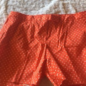 Jones New York Orange & White Polka Dot Shorts NWT